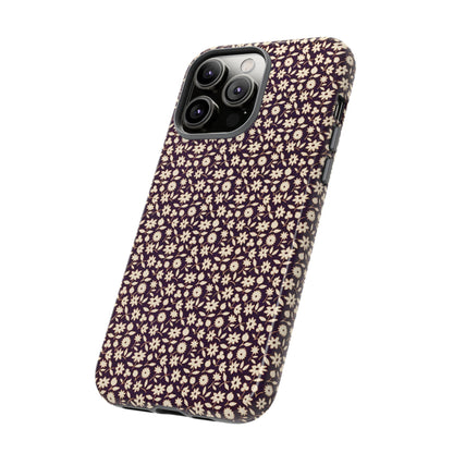 Coffee and Cream Vintage Floral Pattern iPhone Case