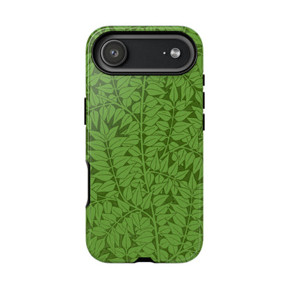Antique Green Branch Pattern by William Morris iPhone Case