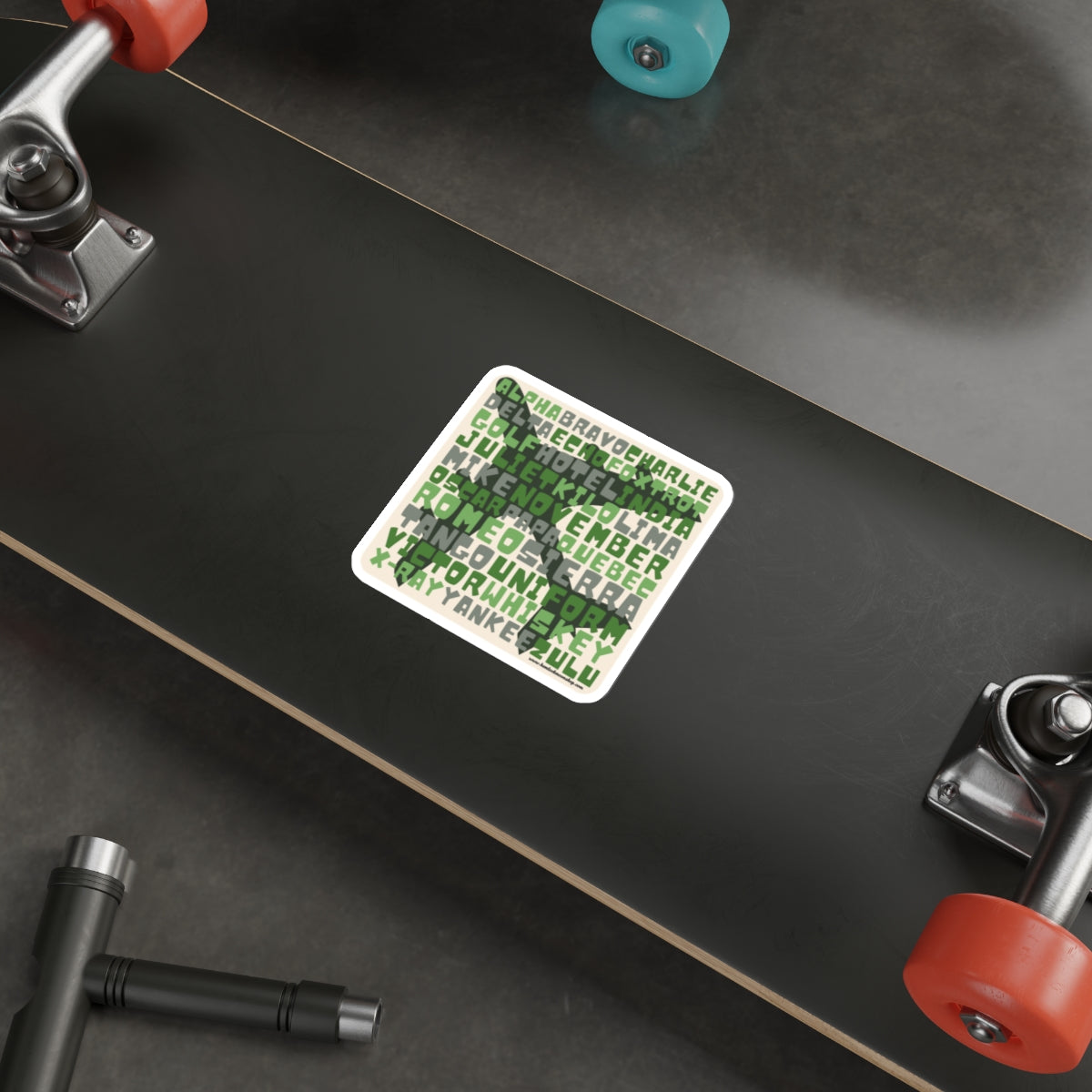 Green Retro Aviation Alphabet Sticker :: All-Weather, Water-Resistant Vinyl (5 sizes)