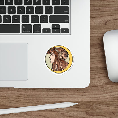 Crescent Moon Art Nouveau Sticker :: All-Weather, Water-Resistant Vinyl (5 sizes)