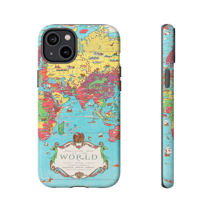Map of the World Retro Travel iPhone Case