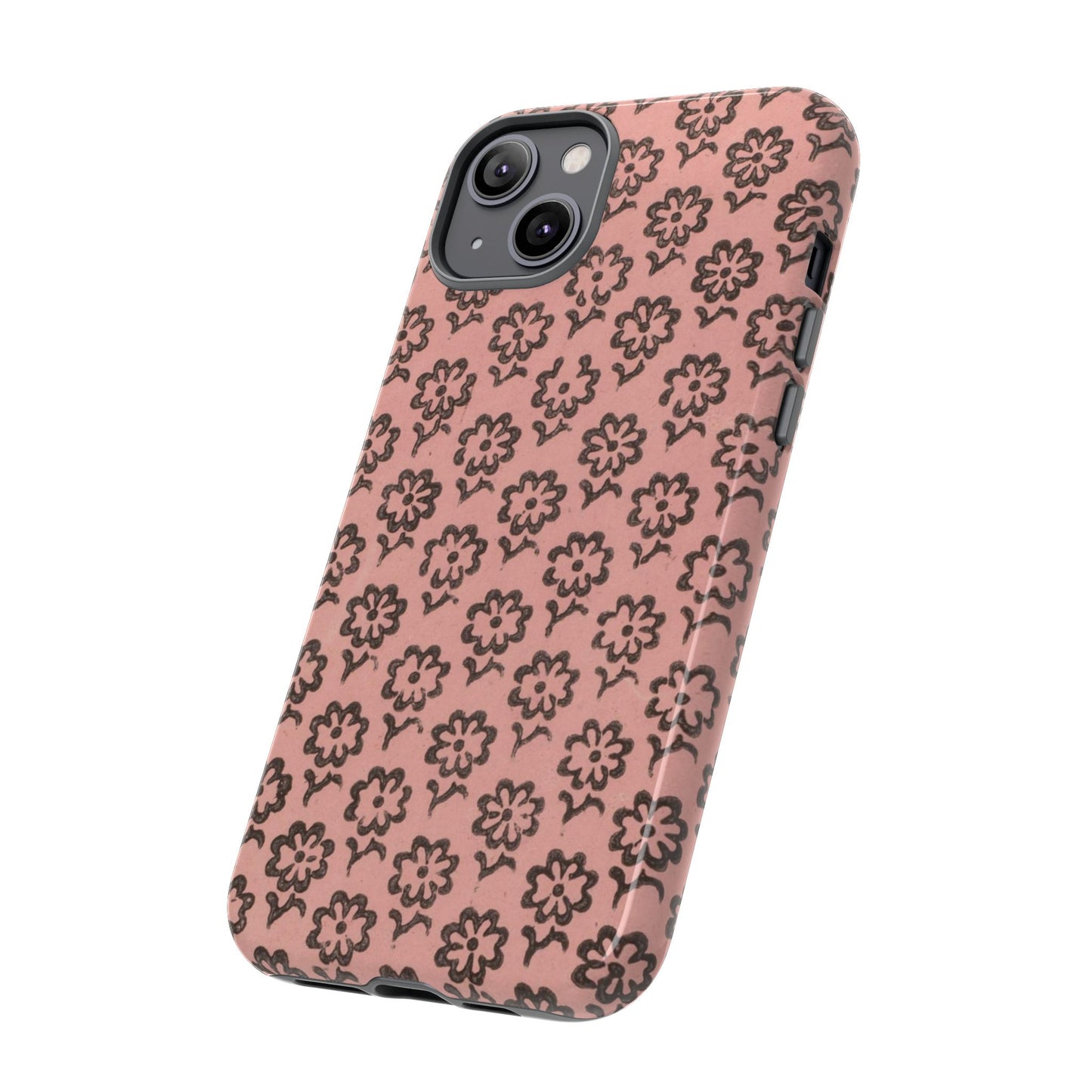 Dutch Pink & Brown Scattered Pattern Floral iPhone Case