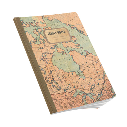 North America Vintage Map |  Softcover Travel Journal with Inside Illustrations