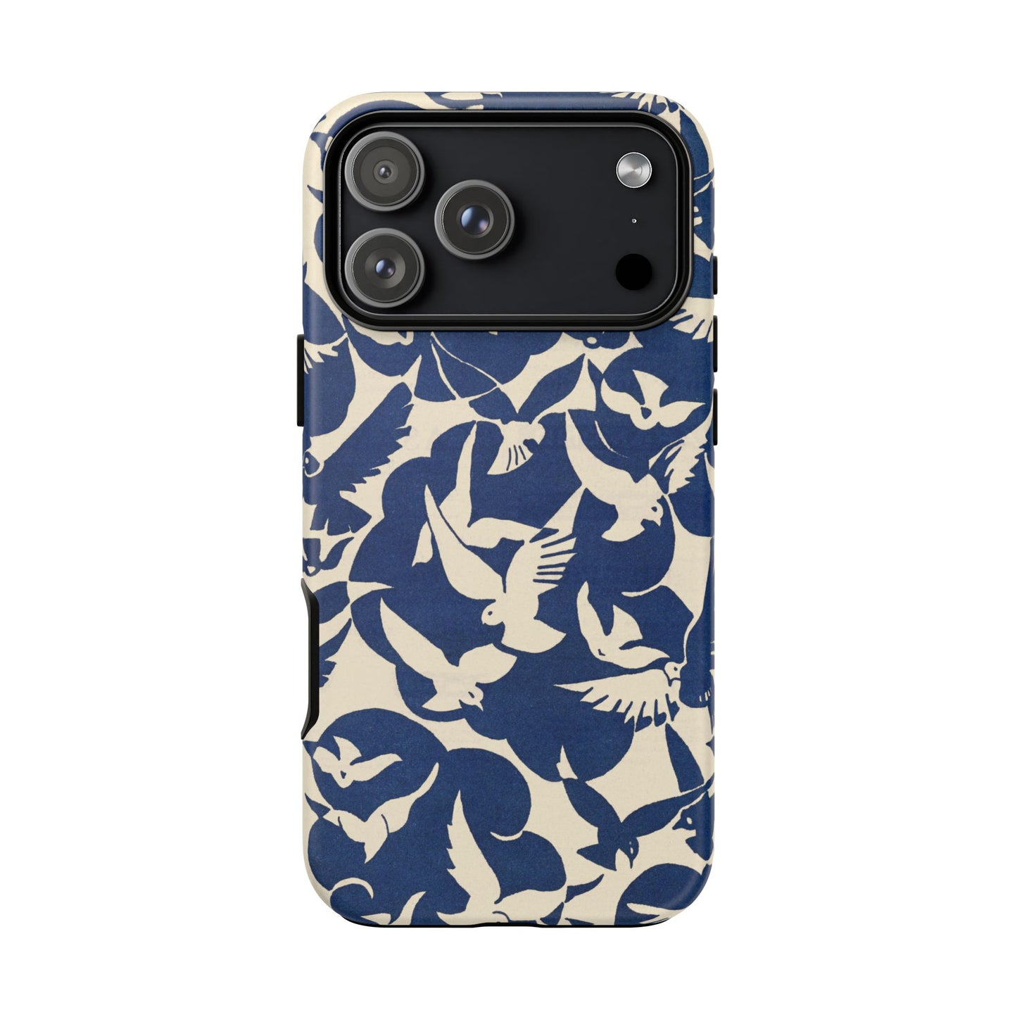 Blue Sky Birds Flying Retro iPhone Case