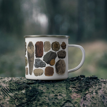 Antique Fossil Art Enamel Camp Mug