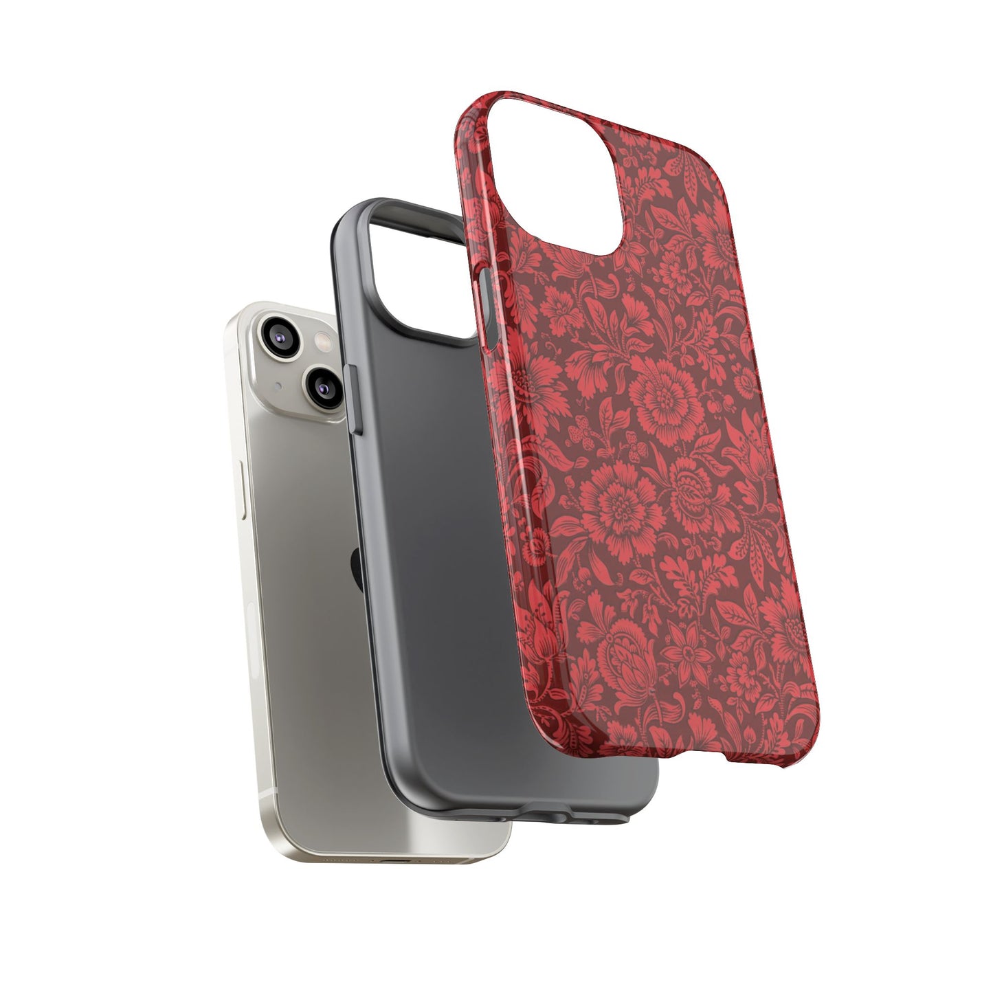 Vintage Crimson Floral Botanical iPhone Case