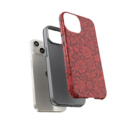 Vintage Crimson Floral Botanical iPhone Case