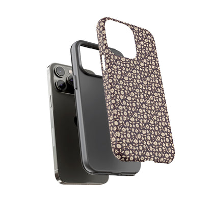 Coffee and Cream Vintage Floral Pattern iPhone Case