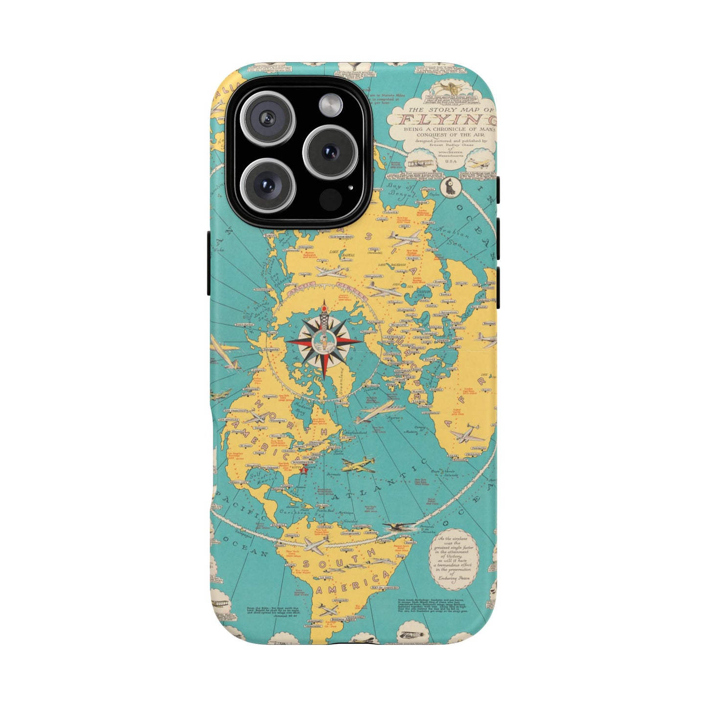 Map of Flying Retro iPhone Case