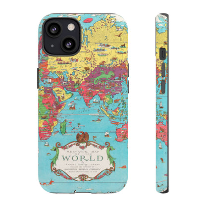 Map of the World Retro Travel iPhone Case