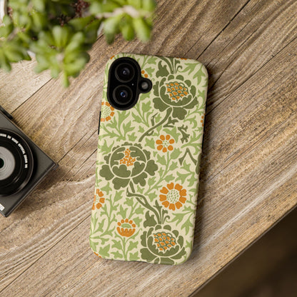 Olive & Orange Vintage Botanical iPhone Case