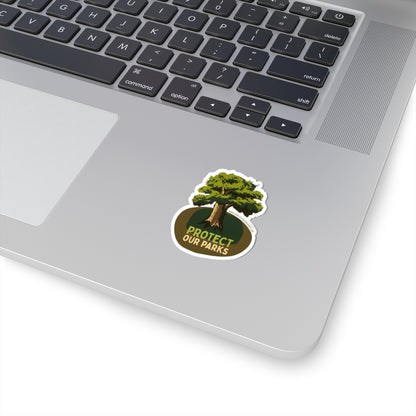Green Tree Protect Our Parks Sticker (4 sizes)