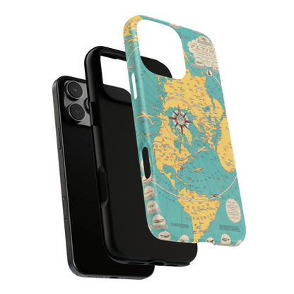 Map of Flying Retro iPhone Case