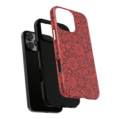 Vintage Crimson Floral Botanical iPhone Case
