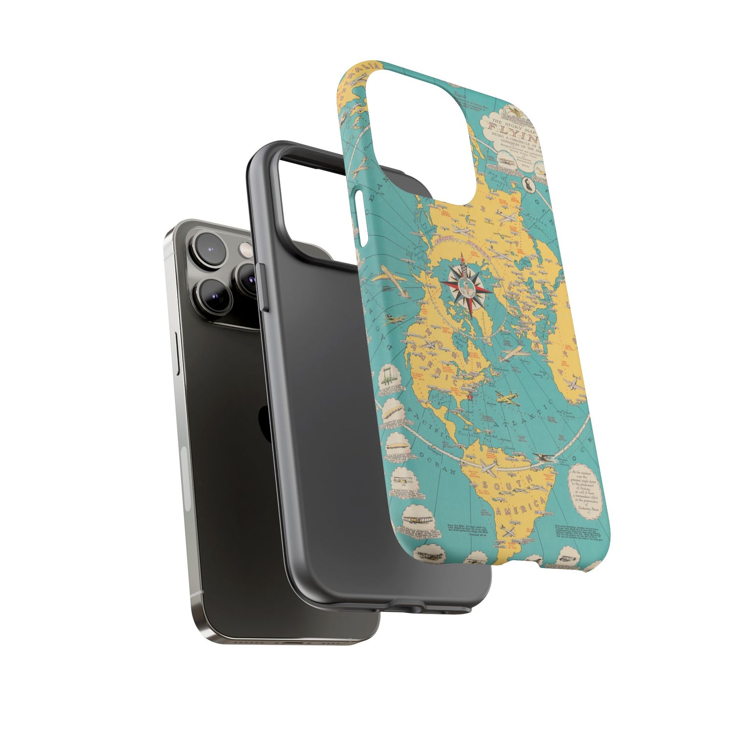 Map of Flying Retro iPhone Case