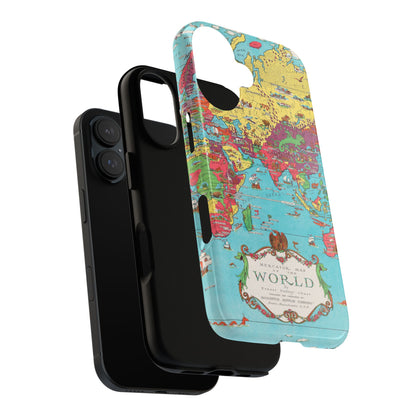 Map of the World Retro Travel iPhone Case