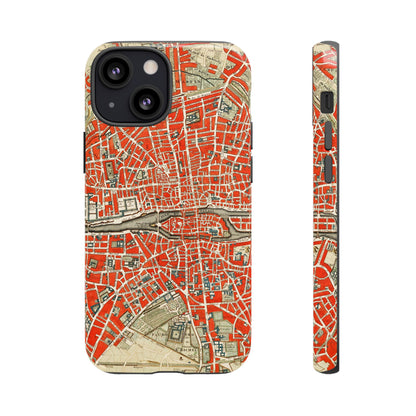 Retro Red Paris Map iPhone Case