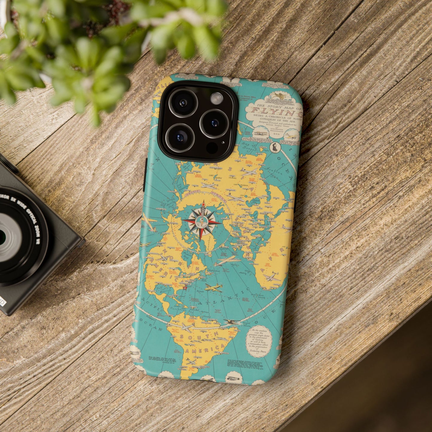 Map of Flying Retro iPhone Case