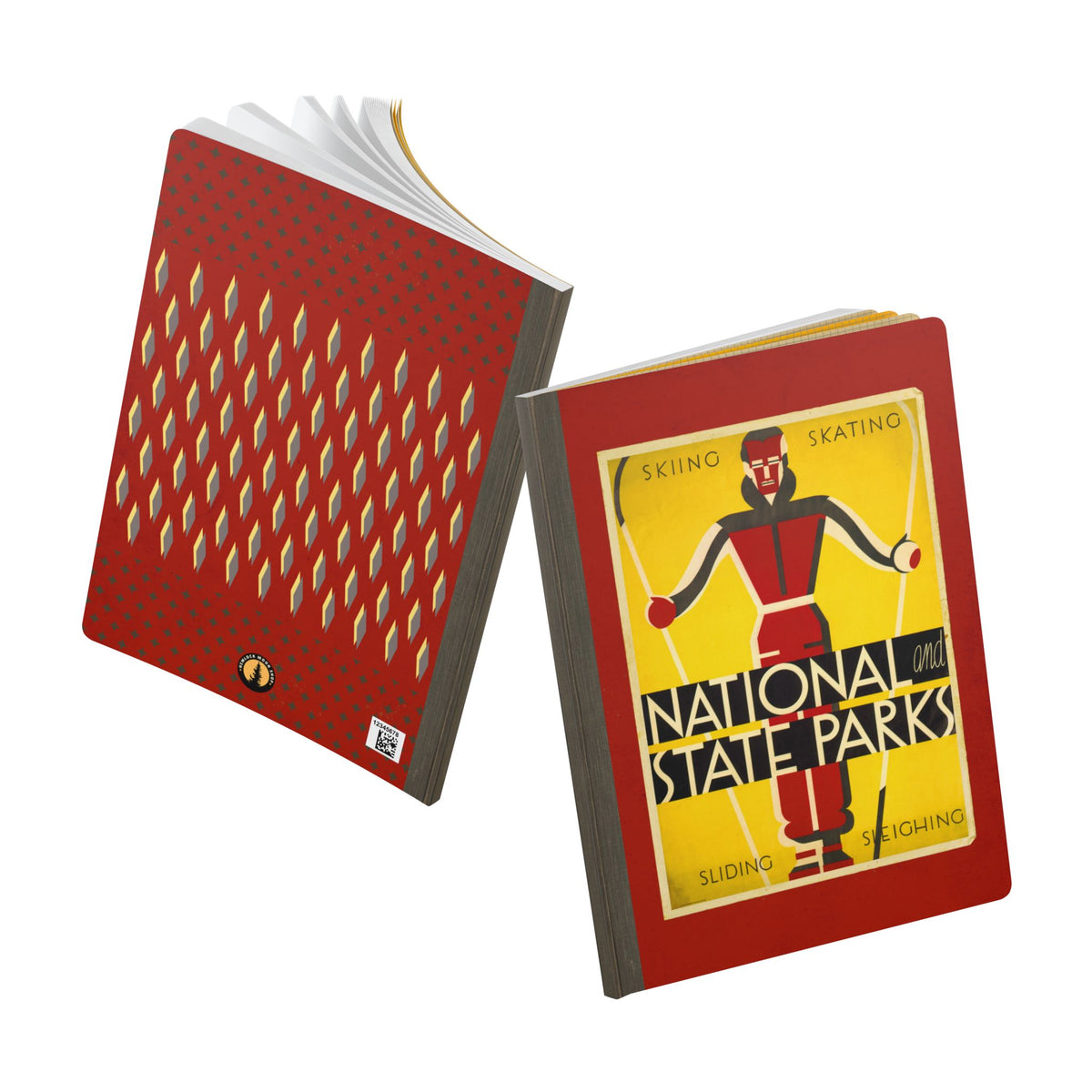 Retro Red Skiing Notebook | Vintage Winter Sports Softcover Travel Journal