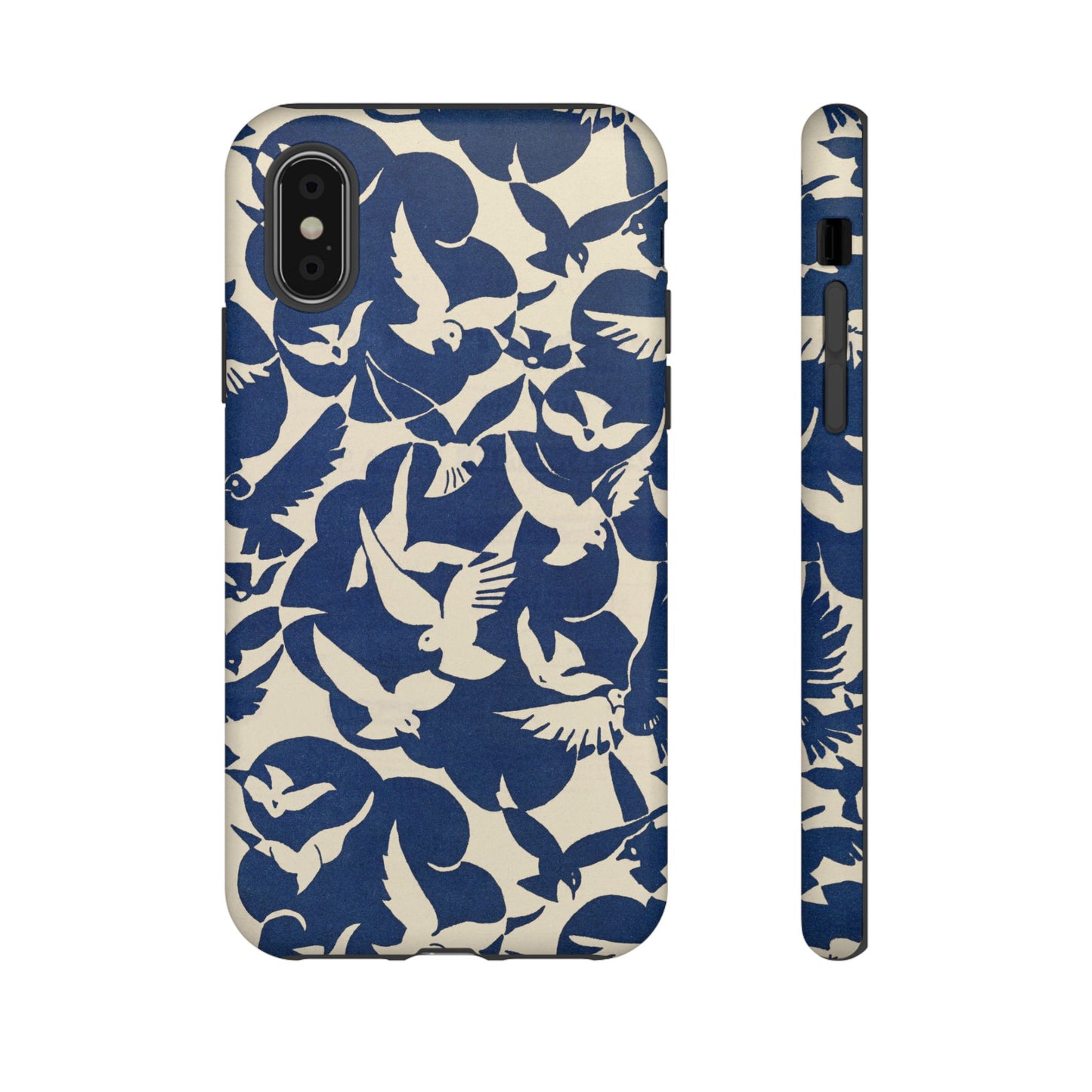 Blue Sky Birds Flying Retro iPhone Case