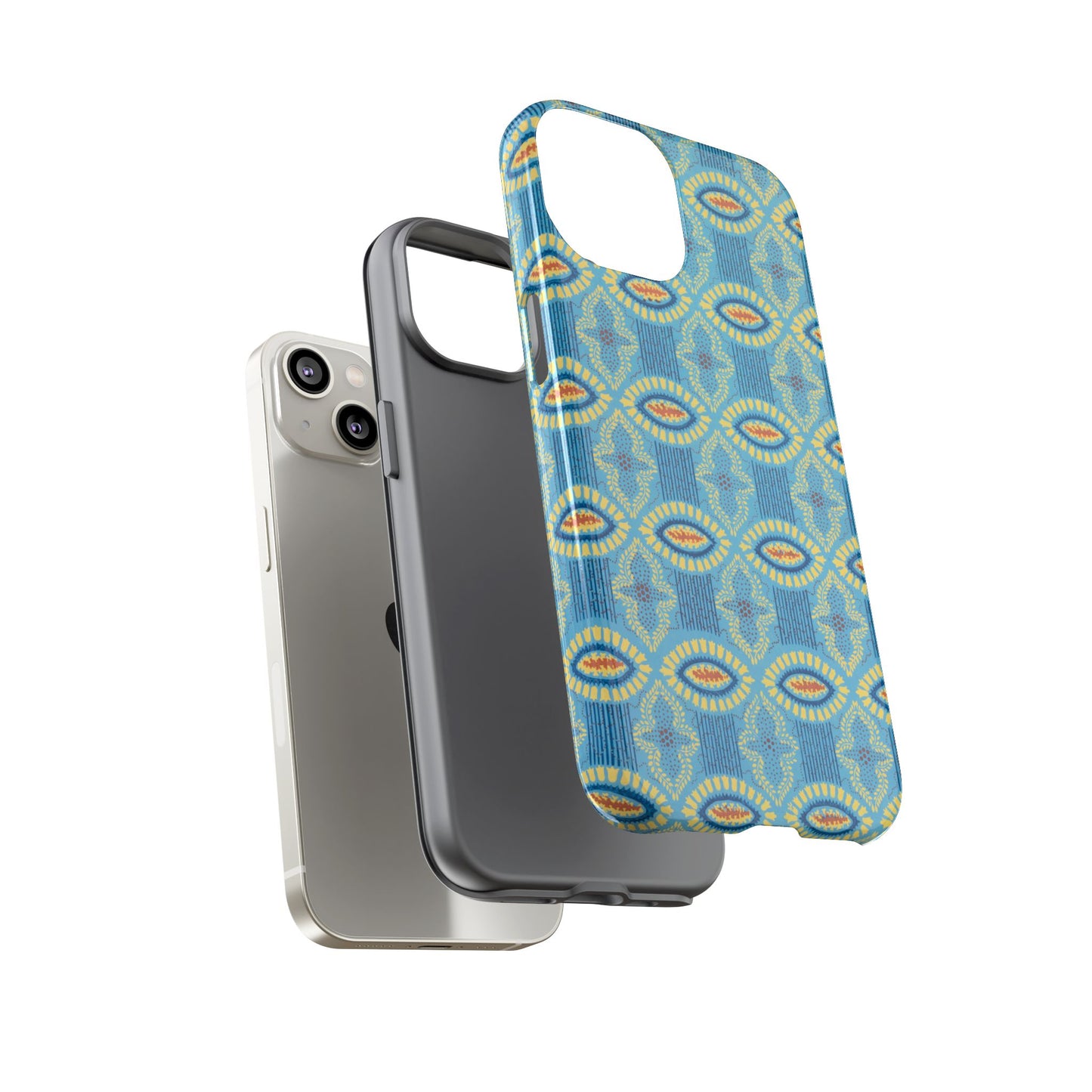 Turquoise Retro Geometric iPhone Case