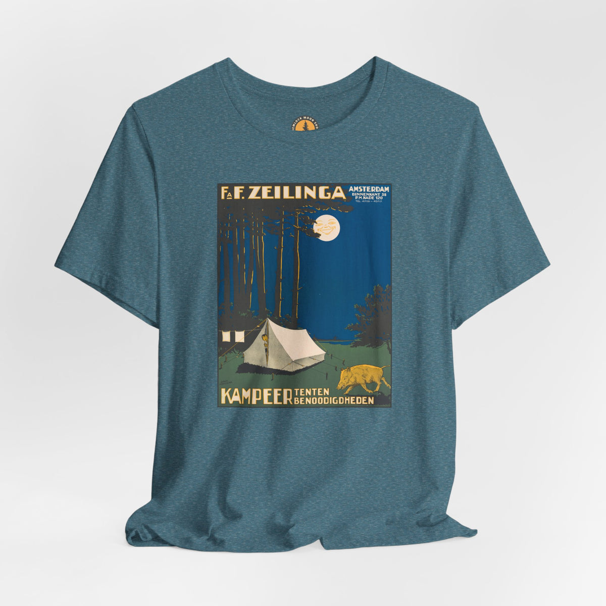 Amsterdam Tent Camping Vintage Tee | Full Moon Forest Adventure
