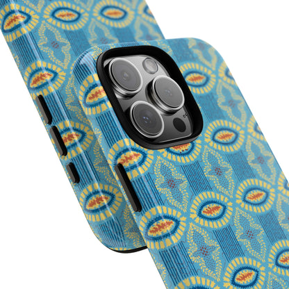 Turquoise Retro Geometric iPhone Case