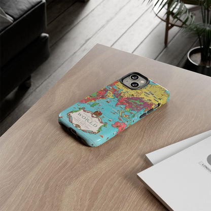 Map of the World Retro Travel iPhone Case