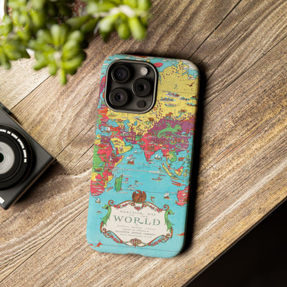 Map of the World Retro Travel iPhone Case
