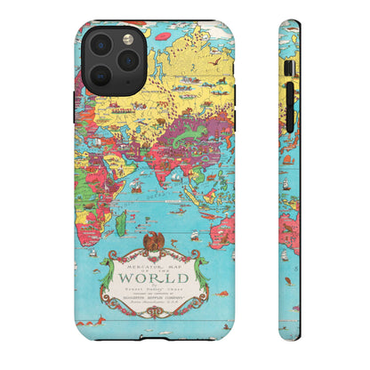 Map of the World Retro Travel iPhone Case