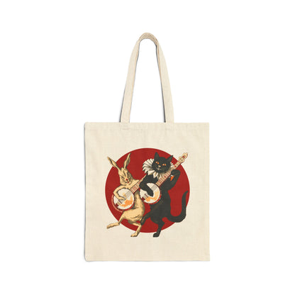 Black Cat & White Rabbit | Dueling Banjos Tote Bag
