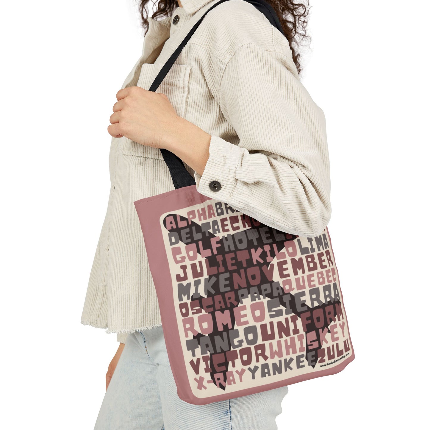 Pink Aviation Alphabet Tote Bag (3 sizes)