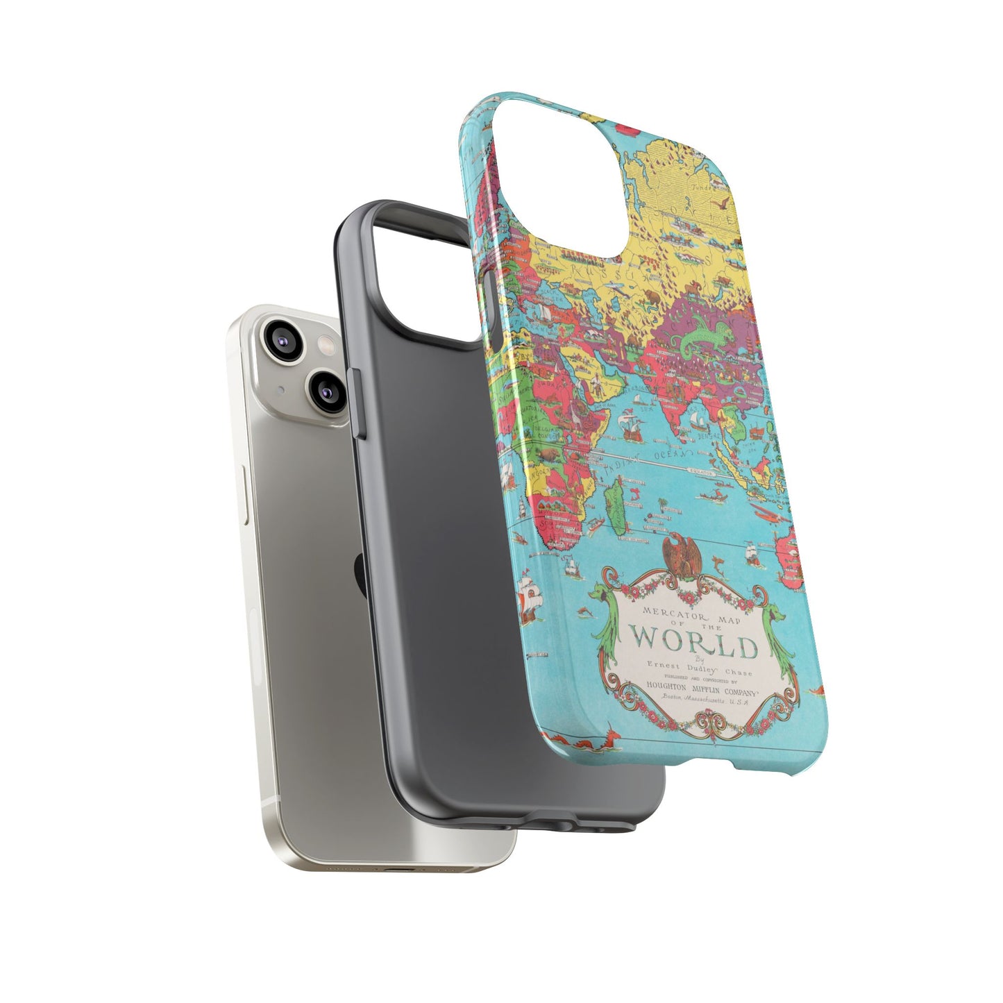 Map of the World Retro Travel iPhone Case