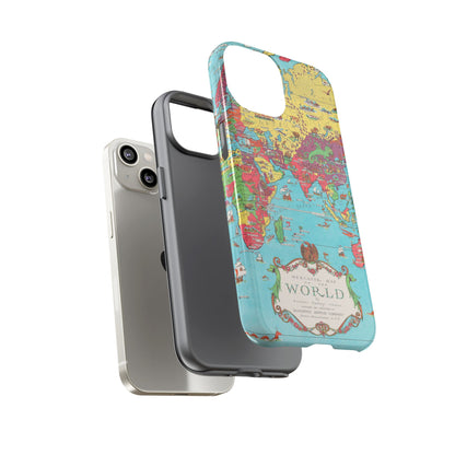 Map of the World Retro Travel iPhone Case