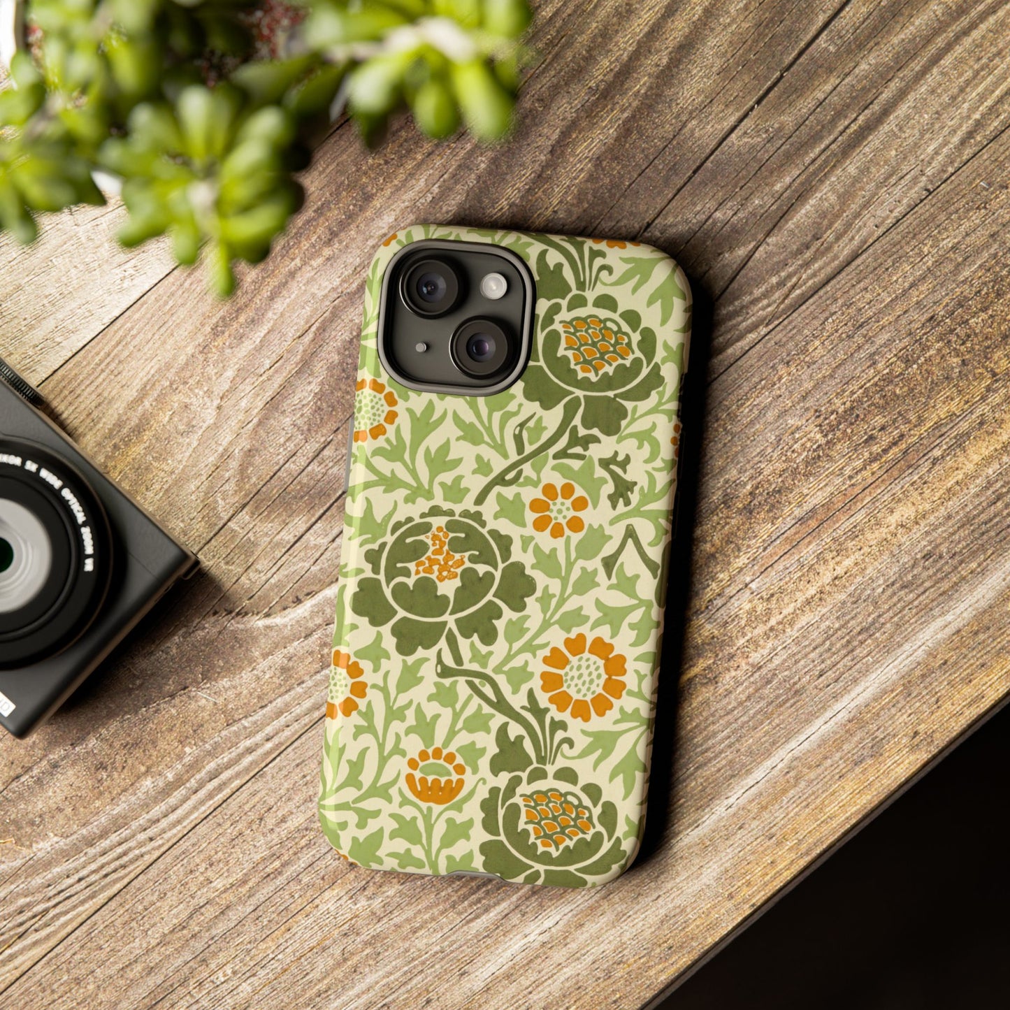 Olive & Orange Vintage Botanical iPhone Case