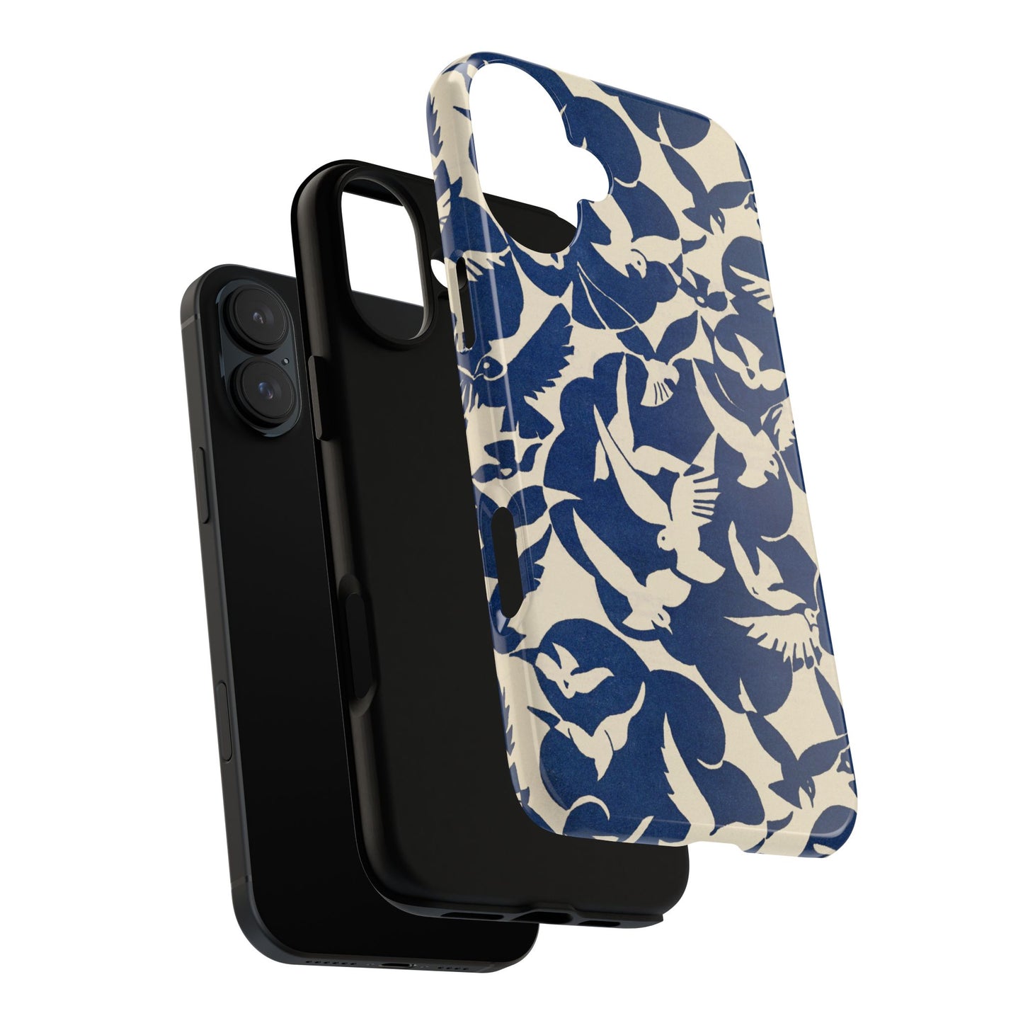 Blue Sky Birds Flying Retro iPhone Case