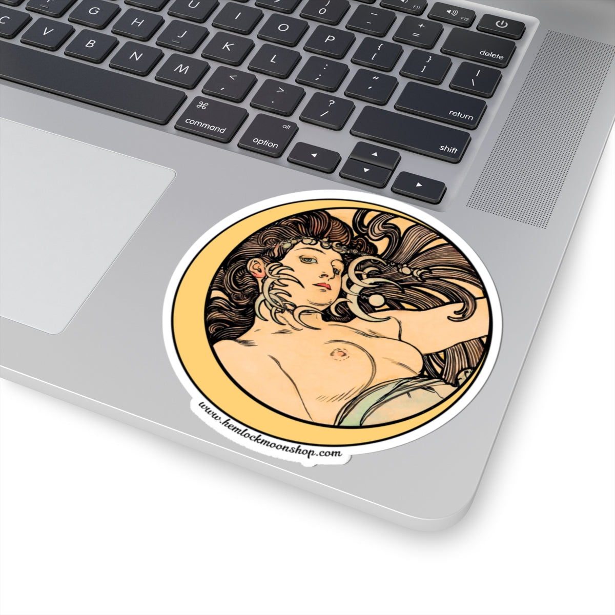 Witch Moon Art Nouveau Sticker (4 sizes)