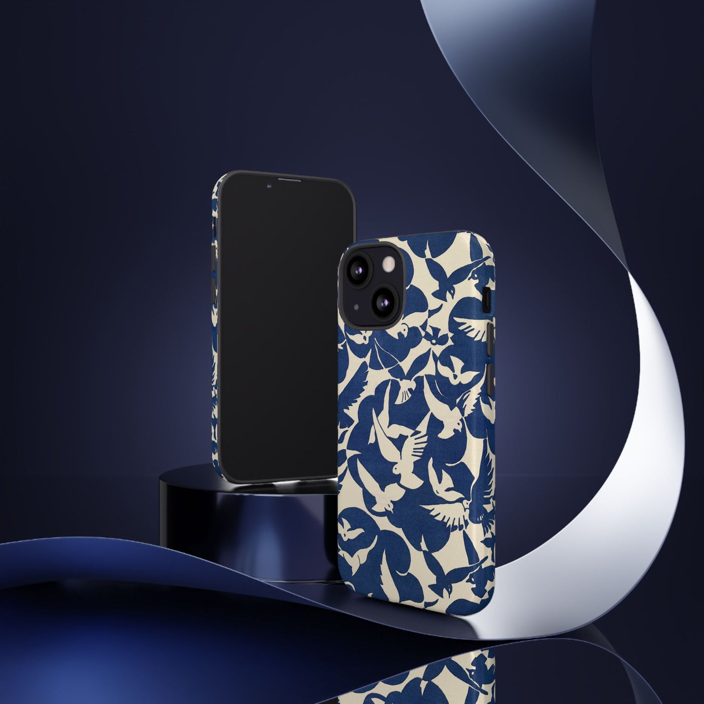 Blue Sky Birds Flying Retro iPhone Case