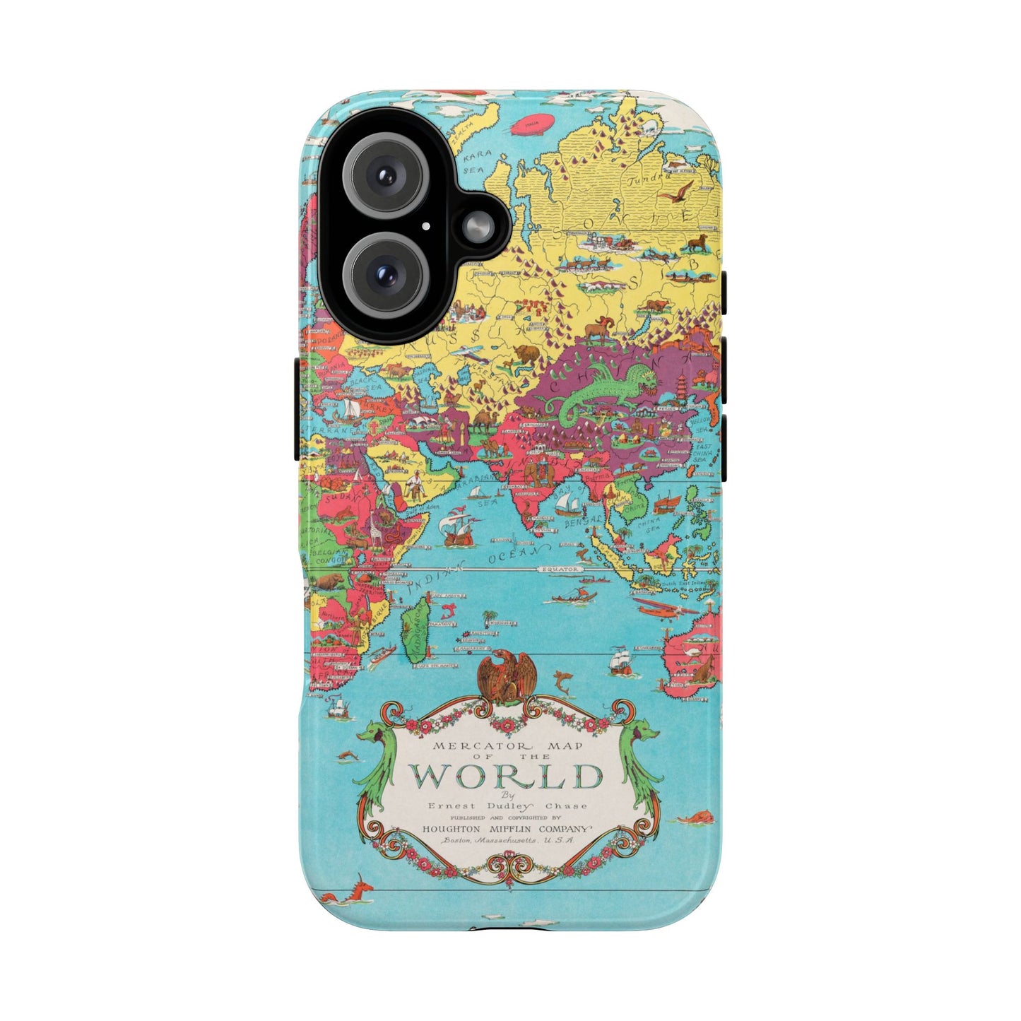 Map of the World Retro Travel iPhone Case