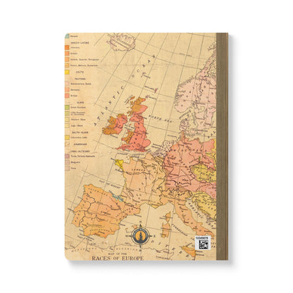 People of Europe Vintage Map | Softcover Travel Journal with Inside Illustrations