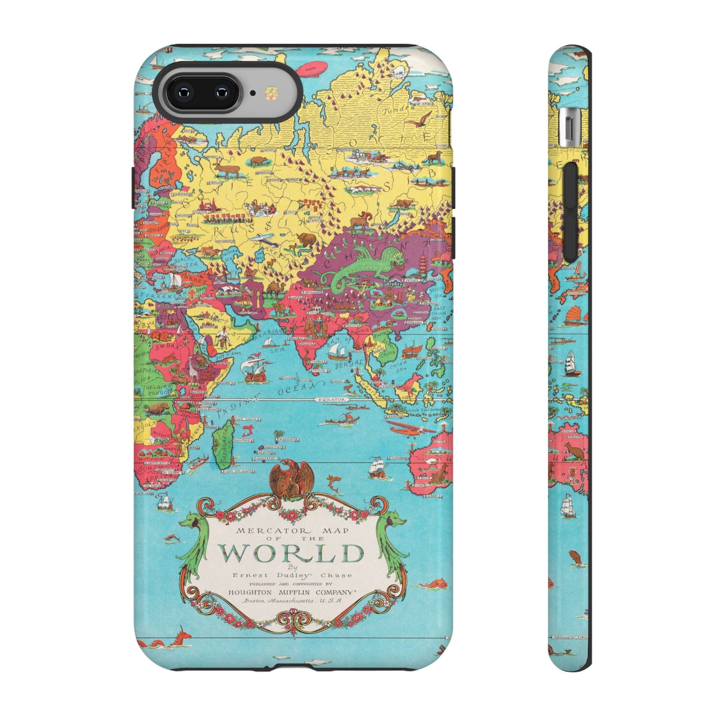 Map of the World Retro Travel iPhone Case