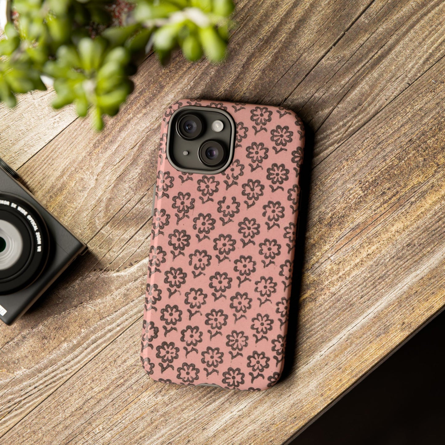 Dutch Pink & Brown Scattered Pattern Floral iPhone Case
