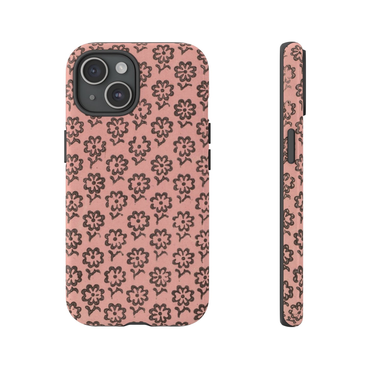 Dutch Pink & Brown Scattered Pattern Floral iPhone Case