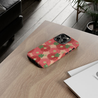 Pink Chrysanthemums Vintage iPhone Case