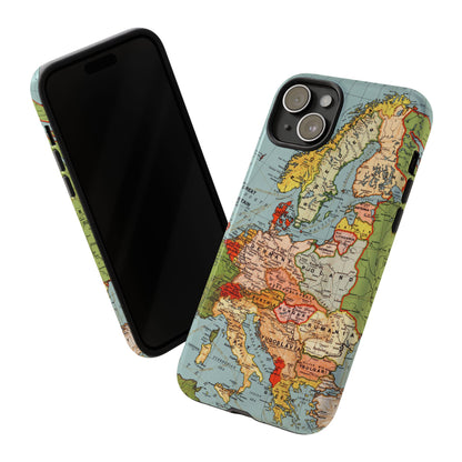 Wanderlust Vintage Map of Europe iPhone Case