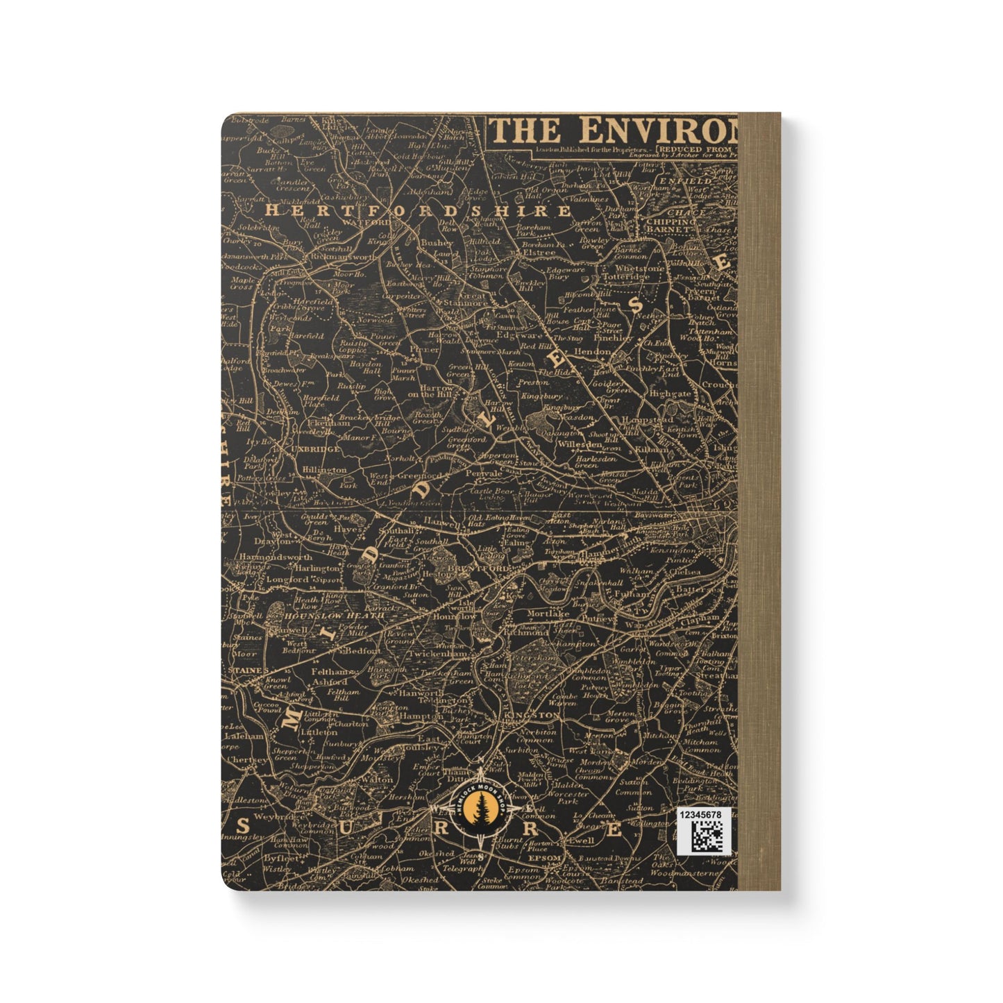 London Vintage Map | Softcover Travel Journal with Inside Illustrations