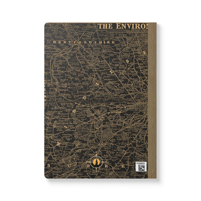 London Vintage Map | Softcover Travel Journal with Inside Illustrations