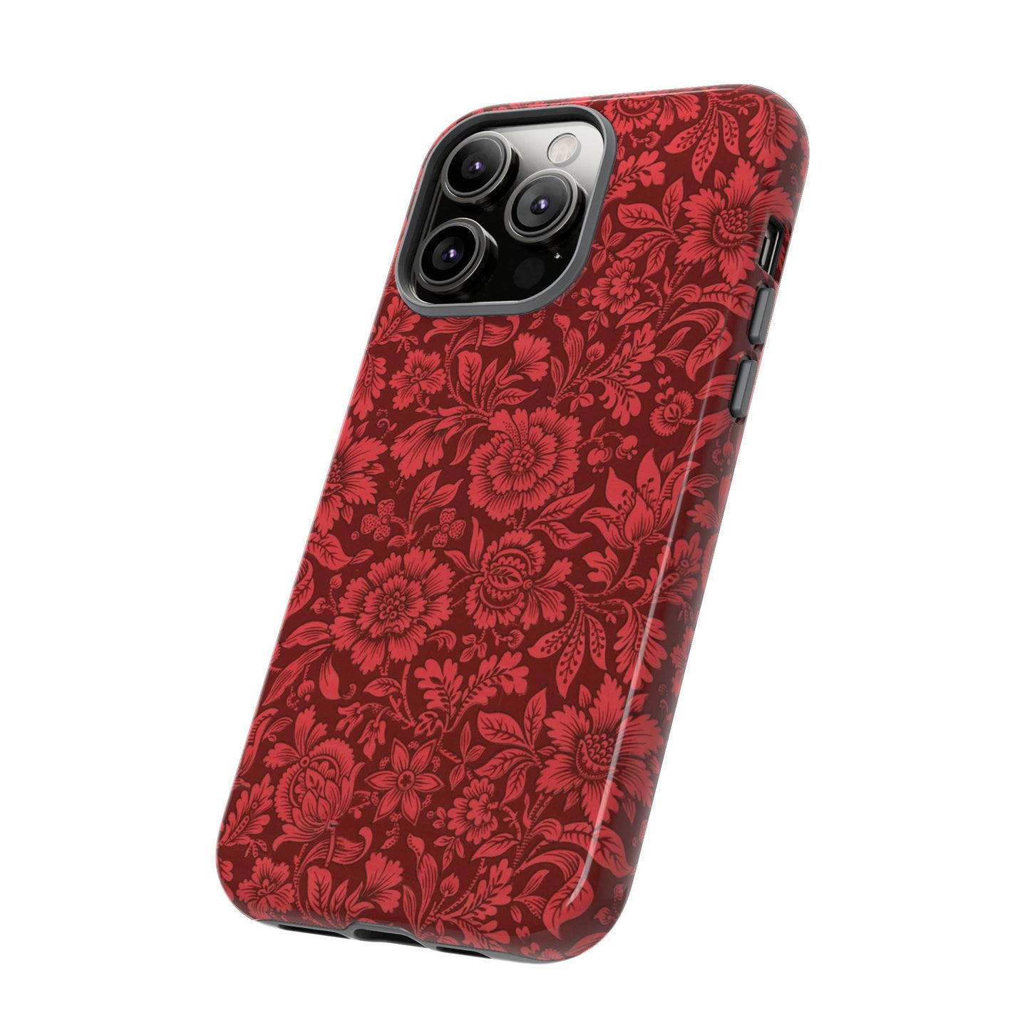 Vintage Crimson Floral Botanical iPhone Case