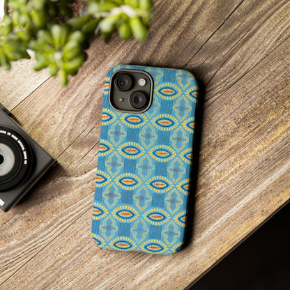 Turquoise Retro Geometric iPhone Case