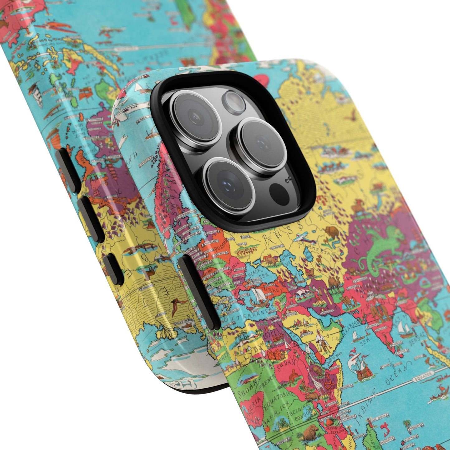 Map of the World Retro Travel iPhone Case